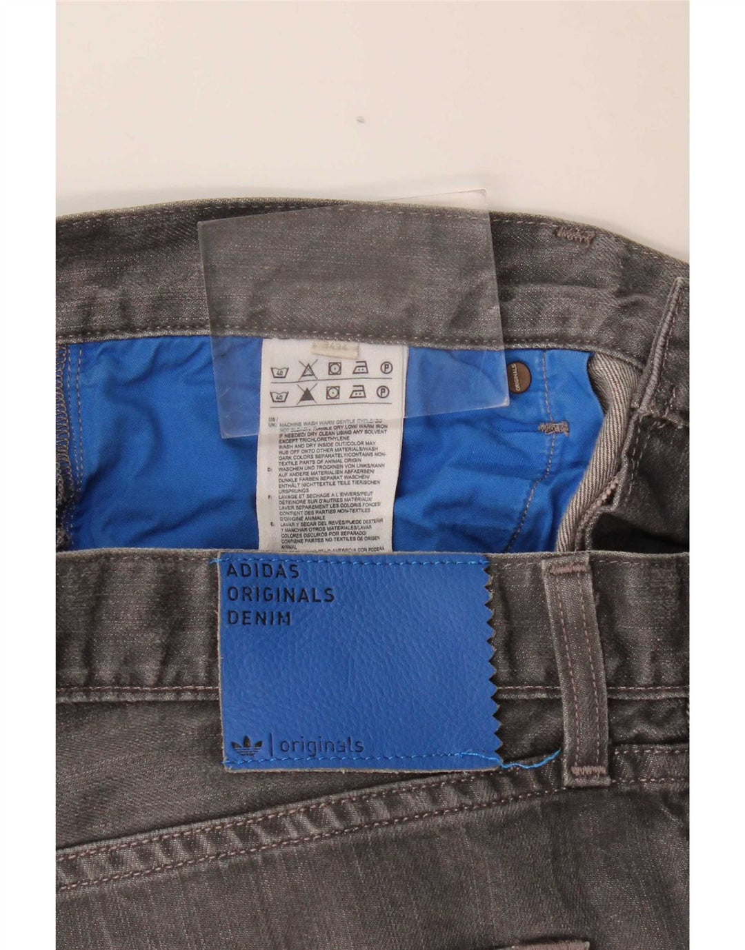 Jeans slim da uomo Adidas W34 L34 cotone grigio