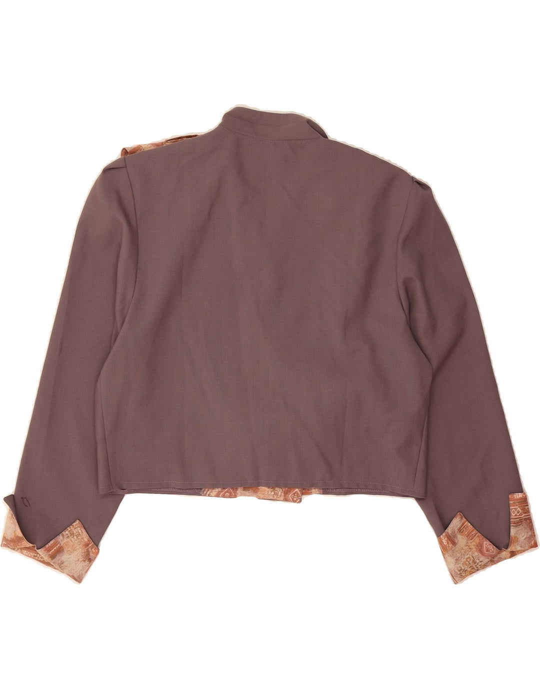 VINTAGE Womens Crop Blazer Jacket UK 14 Medium Purple Patchwork Vintage Vintage and Second-Hand Vintage from Messina Hembry 