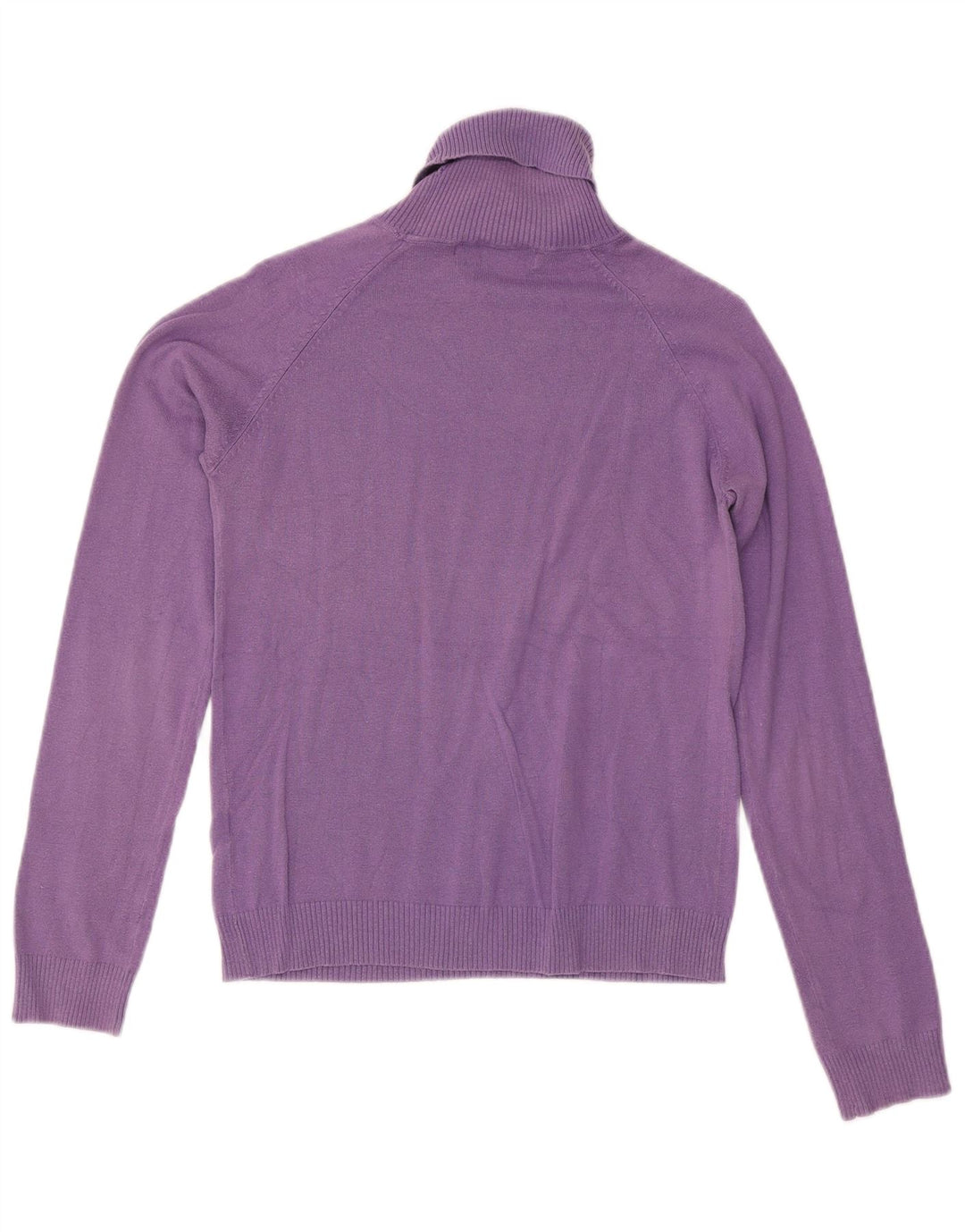 Maglione maglione a collo alto da donna Zara UK 12 cotone viola medio