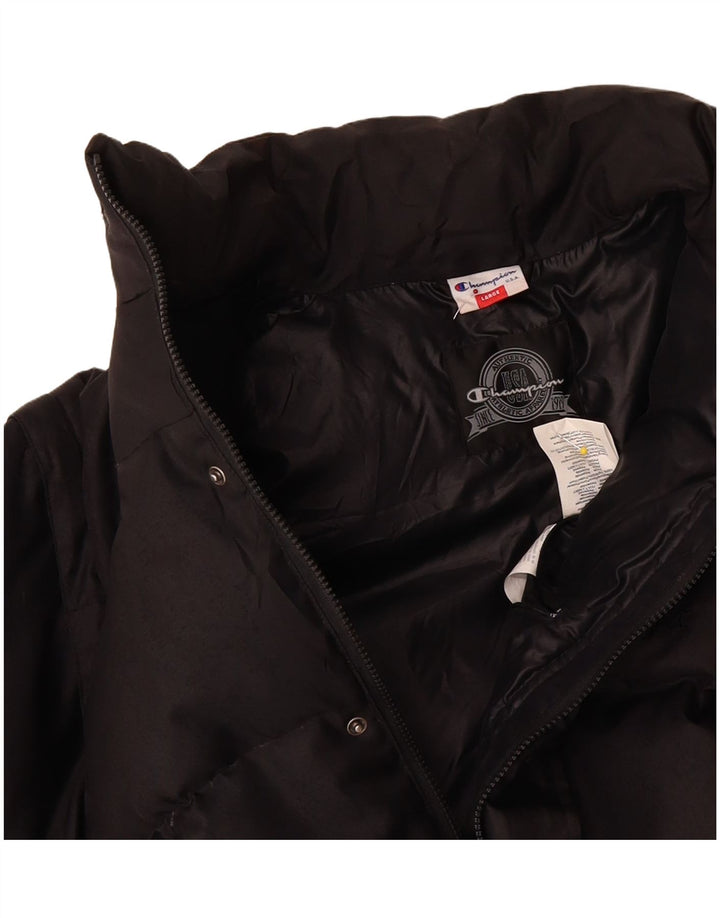 CHAMPION Mens Loose Fit Padded Jacket UK 40 Large Black Polyamide