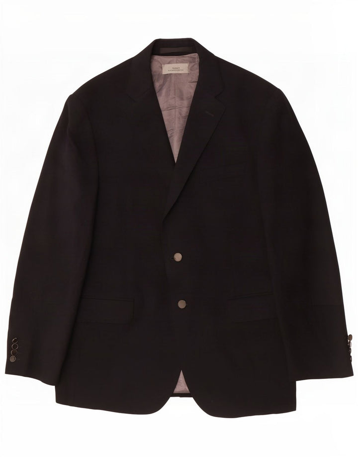 Giacca blazer a 2 bottoni da uomo Marks & Spencer UK 42 grande poliestere blu navy