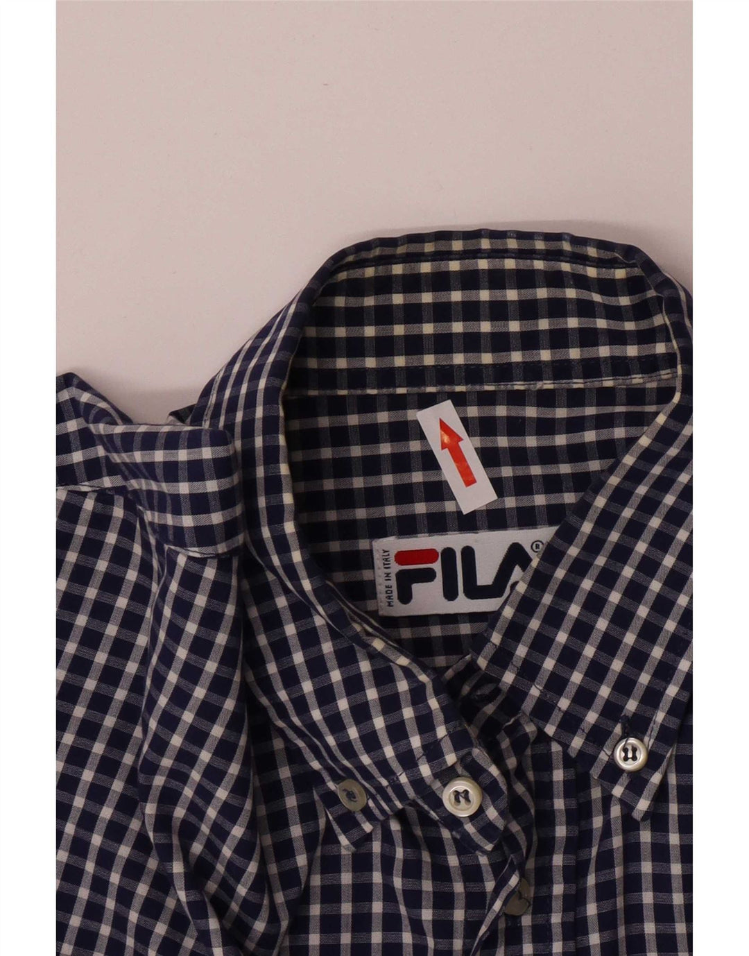 Camicia Fila da uomo vestibilità regolare in cotone a quadretti blu navy medio