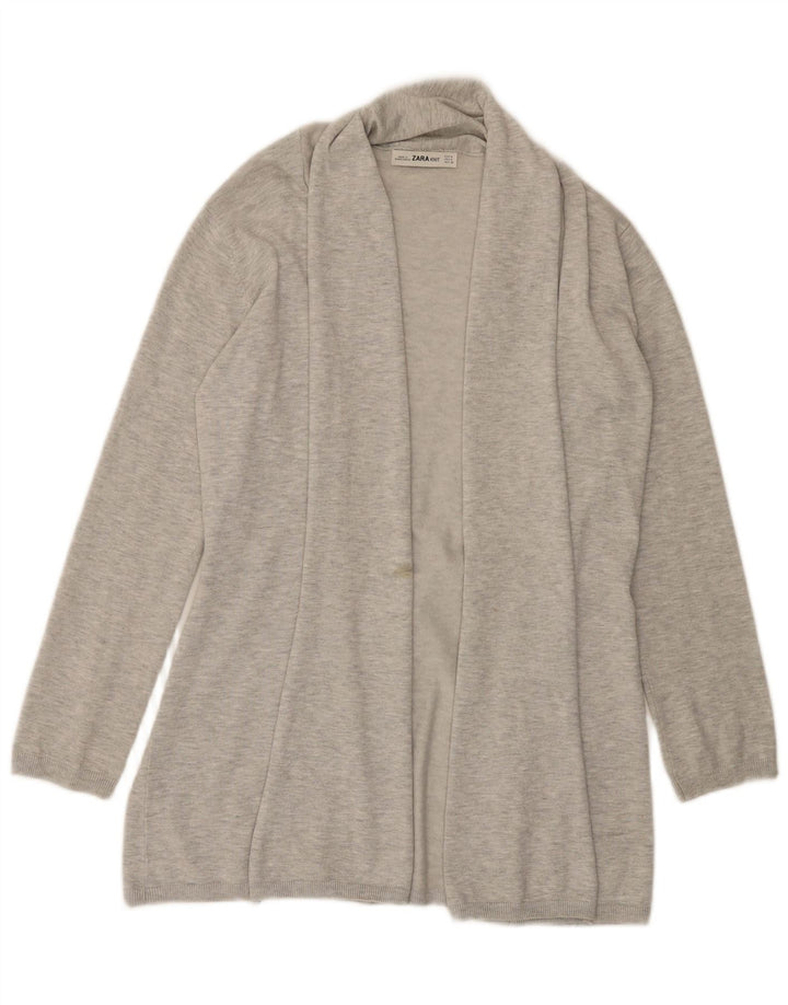 Maglione cardigan aperto da donna Zara UK 12 Viscosa grigio medio