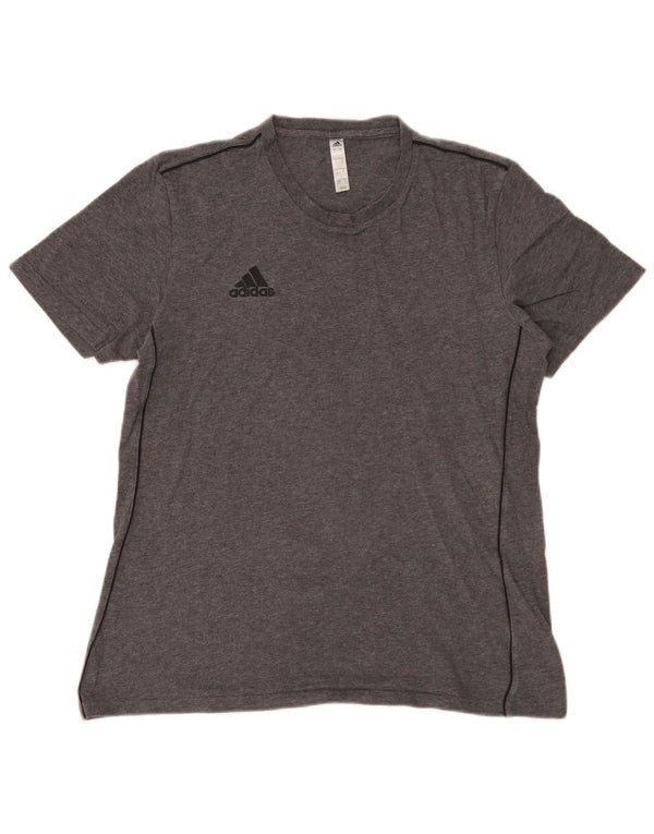 T-shirt da uomo Adidas Top in cotone grigio medio