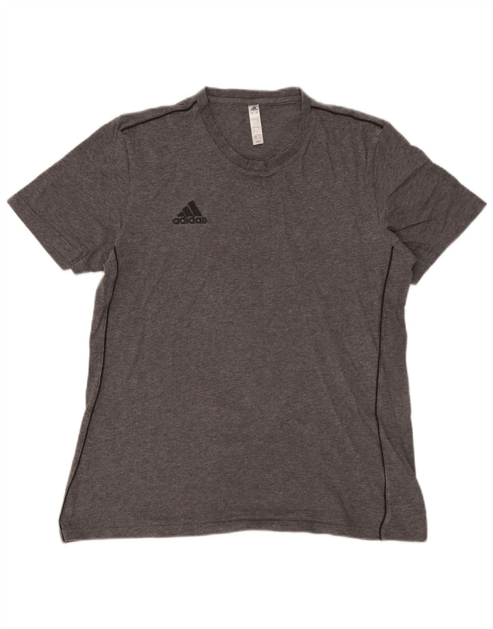 T-shirt da uomo Adidas Top in cotone grigio medio