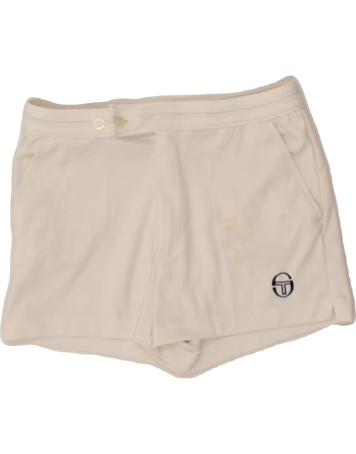 SERGIO TACCHINI Womens Sport Shorts IT 46 Large  White Polyester Vintage Sergio Tacchini and Second-Hand Sergio Tacchini from Messina Hembry 