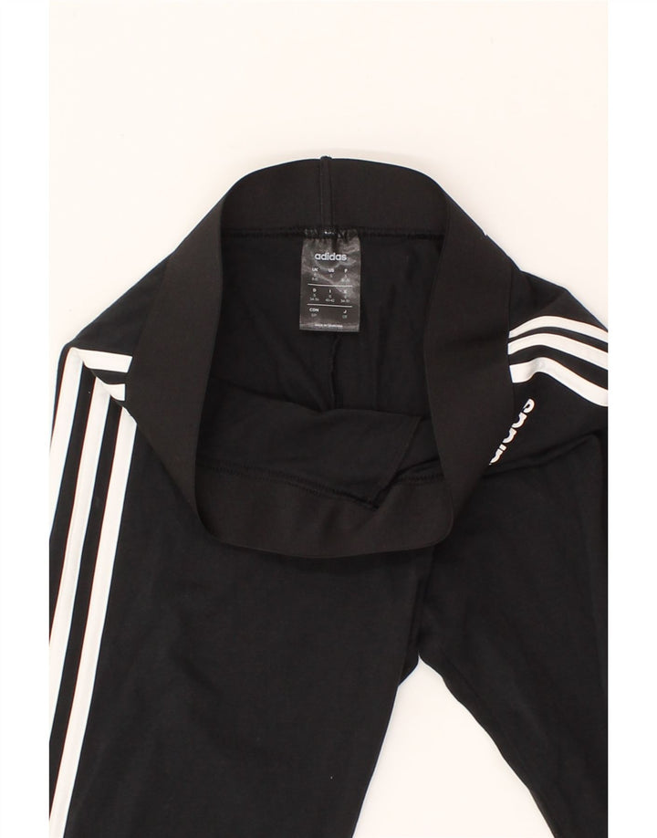 ADIDAS Womens Leggings UK 8/10 Small  Black Cotton Vintage Adidas and Second-Hand Adidas from Messina Hembry 