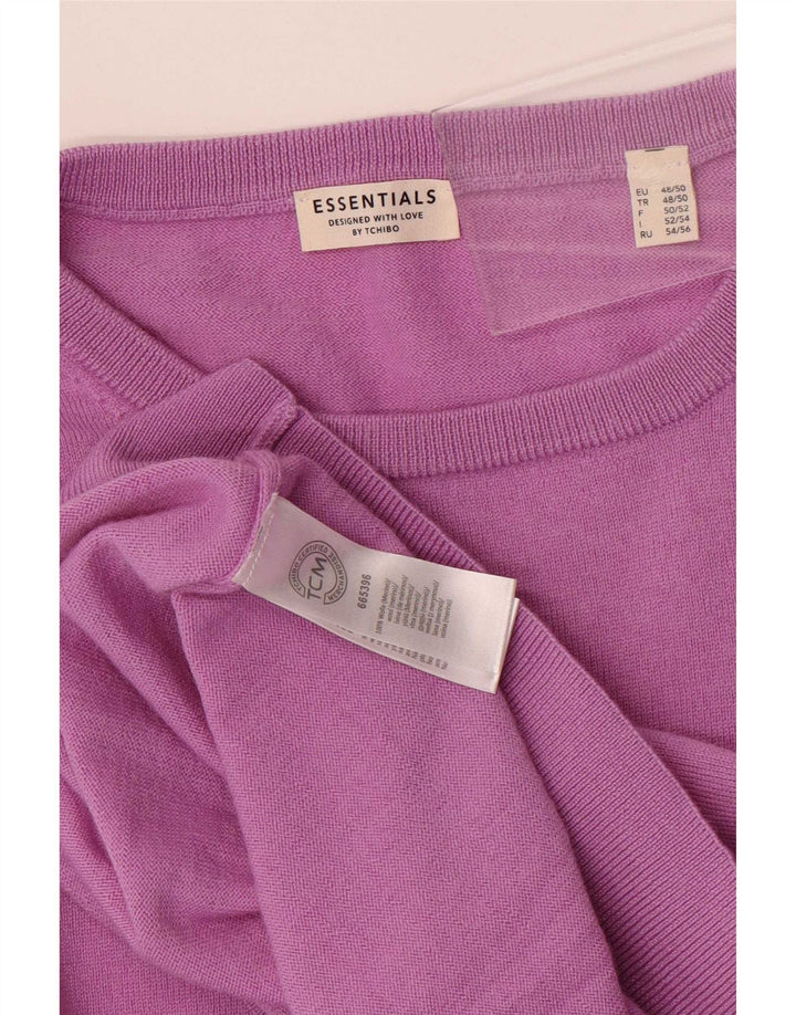 Maglione maglione girocollo da uomo Essentials EU 48/50 lana merino viola medio