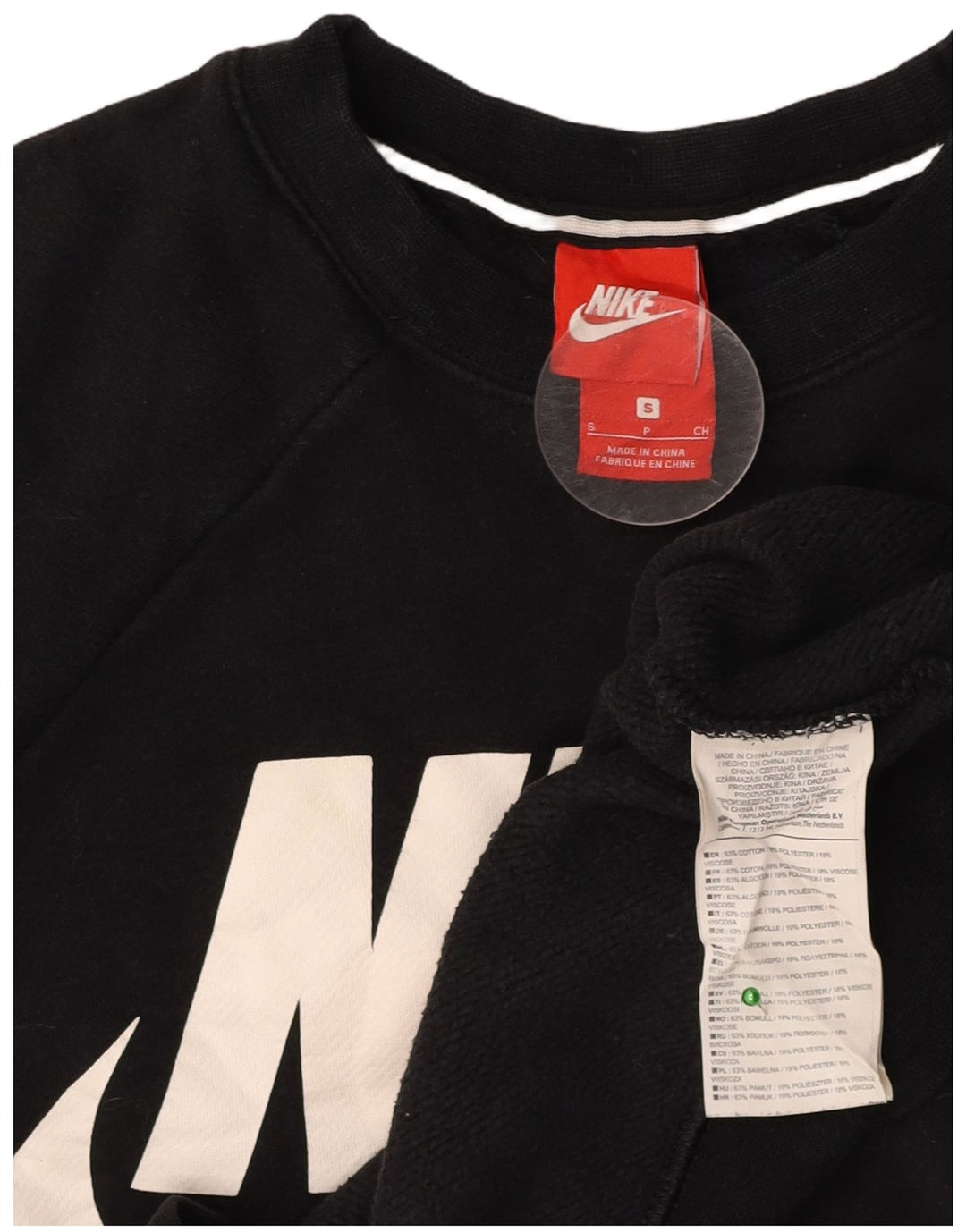 Felpa con grafica oversize corta NIKE da donna UK 10 piccola nera