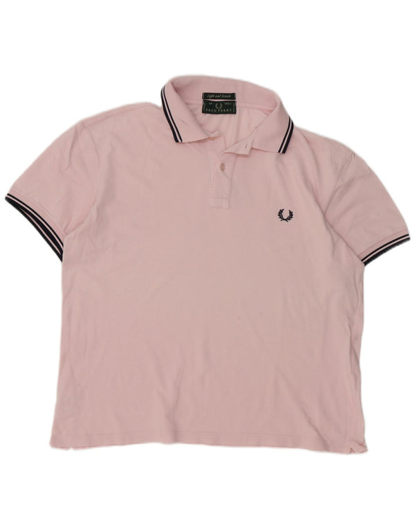 Polo da uomo Fred Perry in cotone a righe grandi rosa