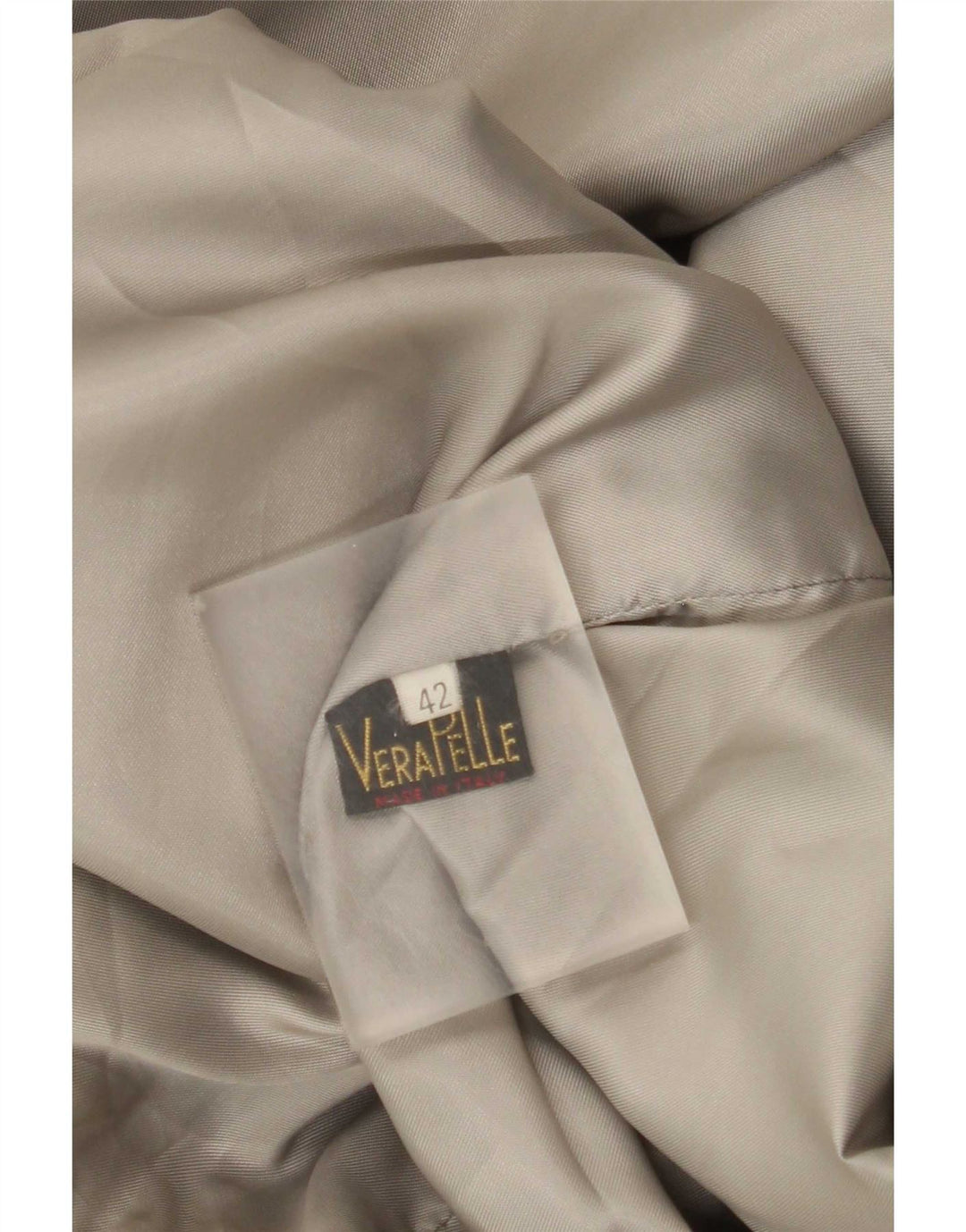 Giacca blazer in pelle vintage da donna a 2 bottoni IT 42 Grigio medio
