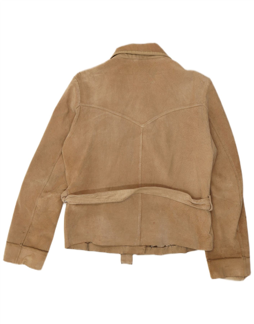 Giacca vintage da donna in pelle scamosciata IT 48 XL in pelle beige