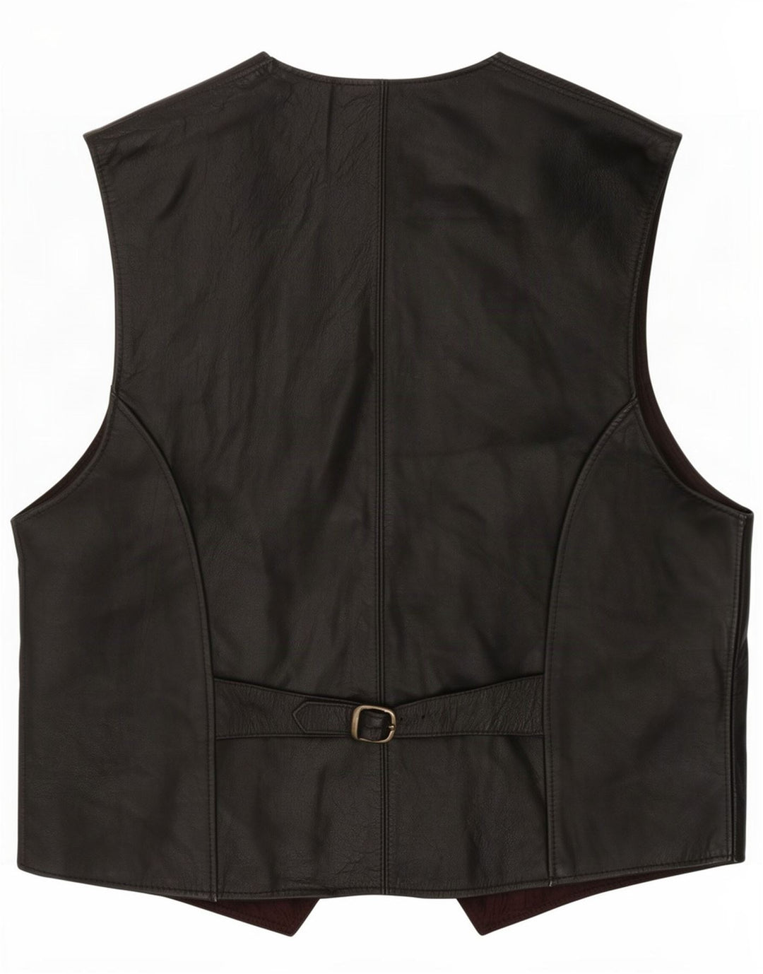 Gilet in pelle vintage da uomo IT 52 grande nero