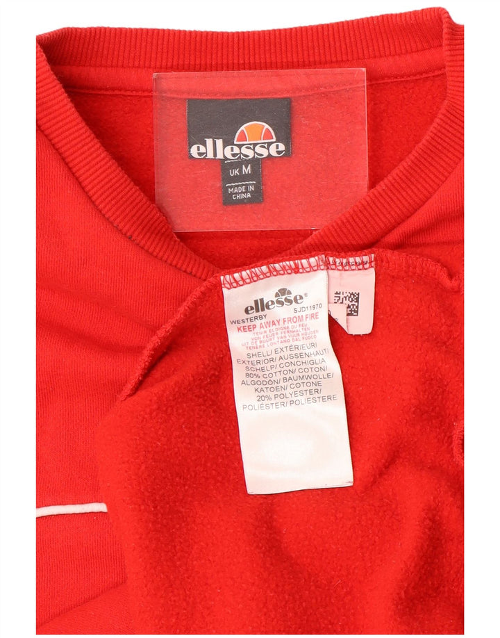 Felpa grafica da uomo Ellesse Maglione rosso medio in cotone sportivo