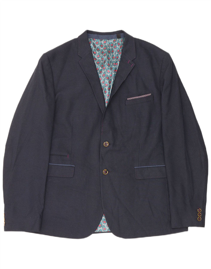 Giacca blazer da uomo a 2 bottoni Ted Baker taglia 7 3XL poliestere blu navy