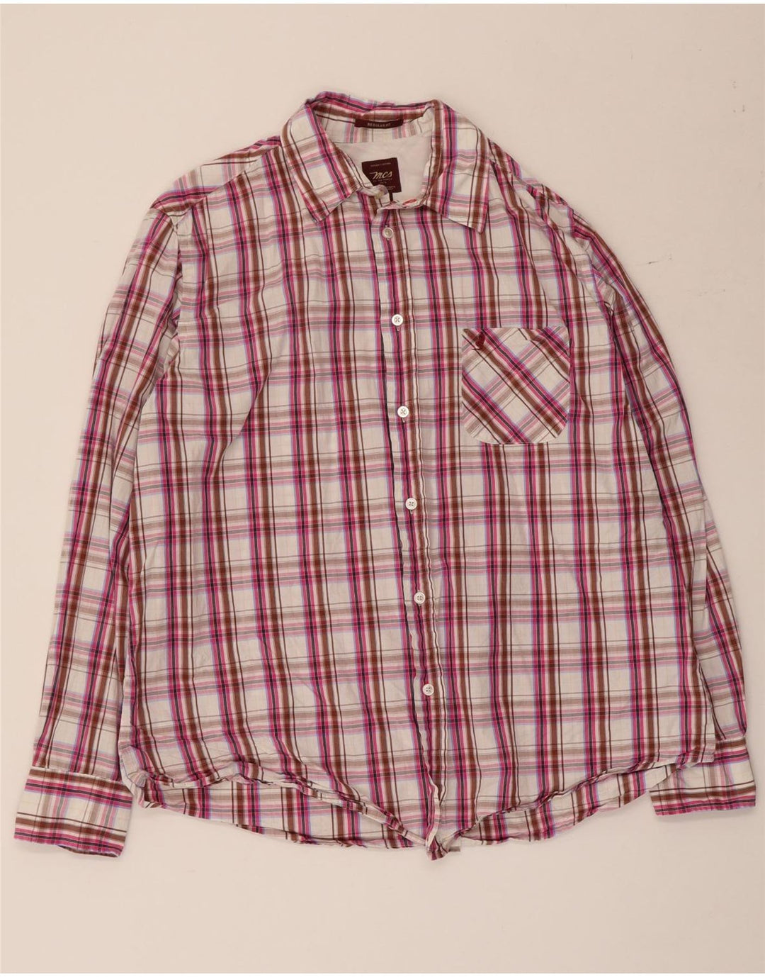 MARLBORO CLASSICS Camicia da uomo vestibilità regolare XL in cotone a quadri multicolore