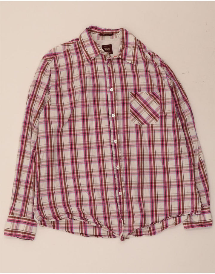 MARLBORO CLASSICS Camicia da uomo vestibilità regolare XL in cotone a quadri multicolore
