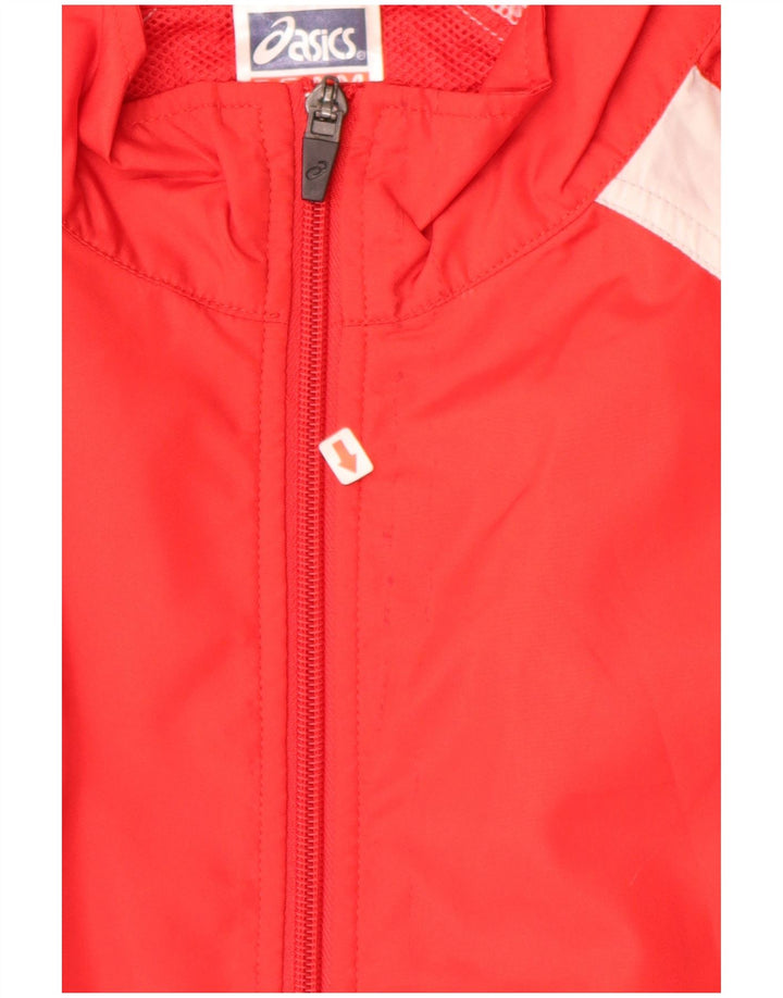 Giacca antipioggia ASICS da uomo UK 42 XL Poliestere color block rosso