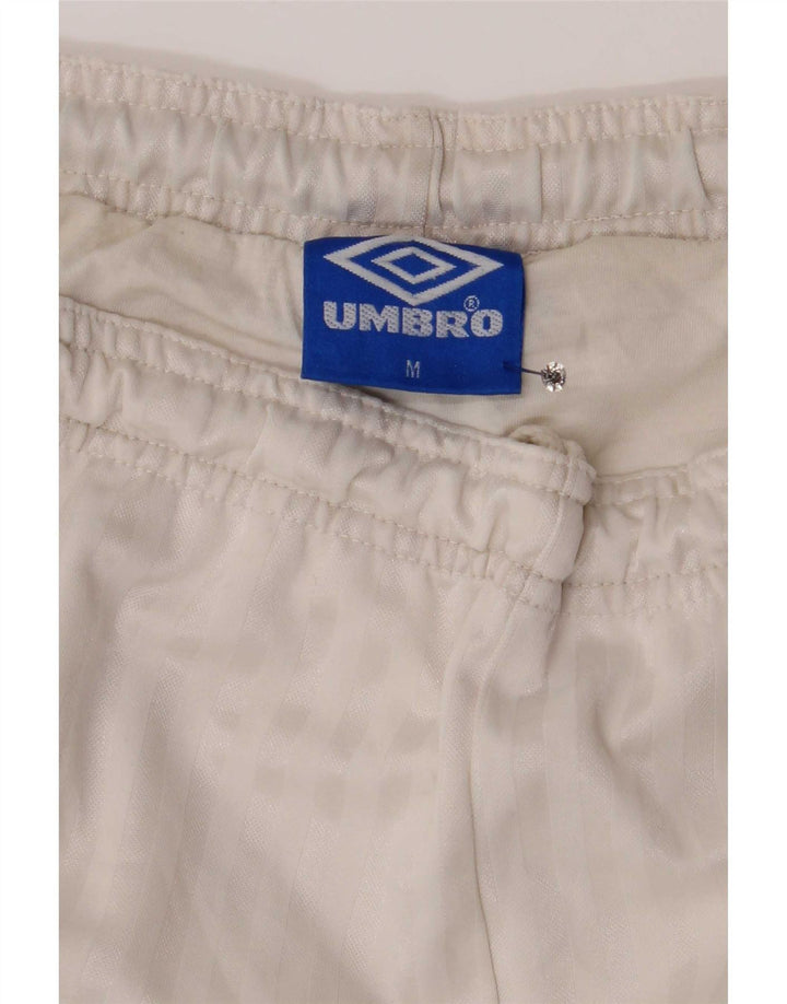 Pantaloncini sportivi da uomo Umbro in poliestere color block bianco medio