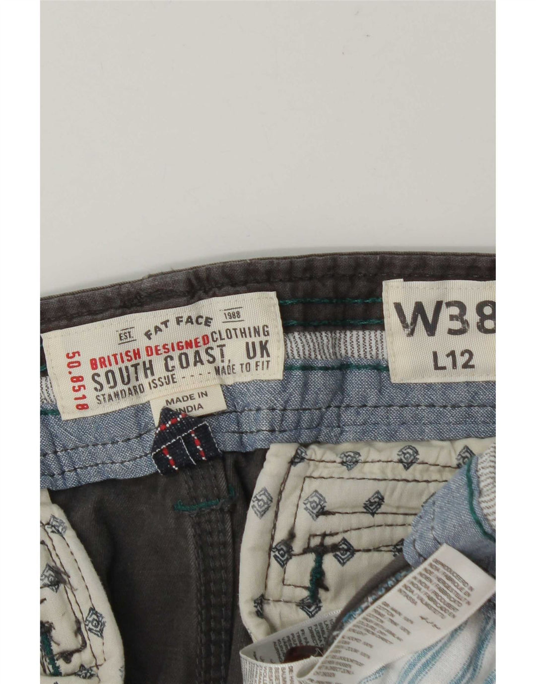 Pantaloncini cargo da uomo Fat Face W38 XL in cotone grigio