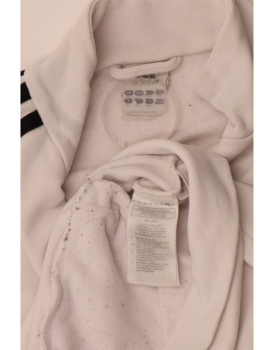 Giacca da tuta da donna ADIDAS UK 16 grande poliestere bianco