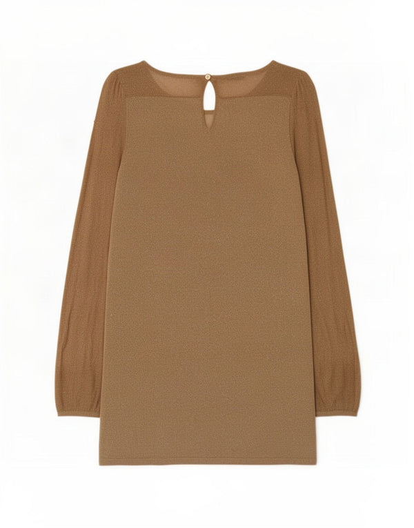 Abito maglione a maniche lunghe da donna Oasis UK 12 Acrilico oro medio