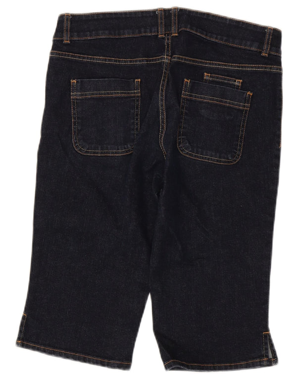 Pantaloncini di jeans Bermuda da donna Marks & Spencer UK 8 piccoli W30 cotone blu navy