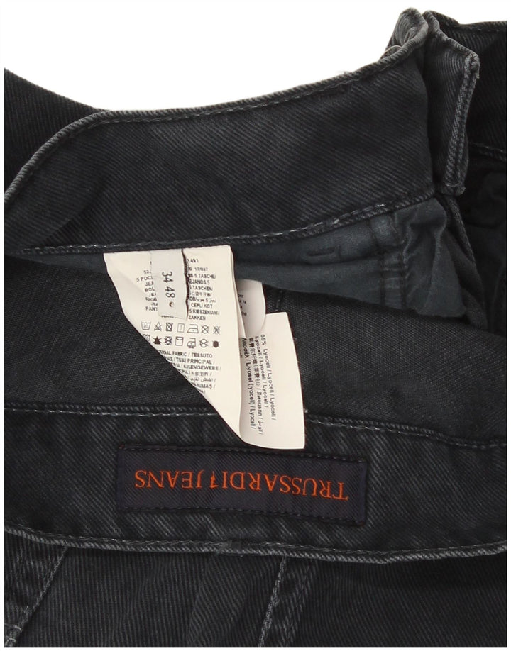 Jeans Straight Uomo Trussardi IT 48 Medio W34 L30 Cotone Nero
