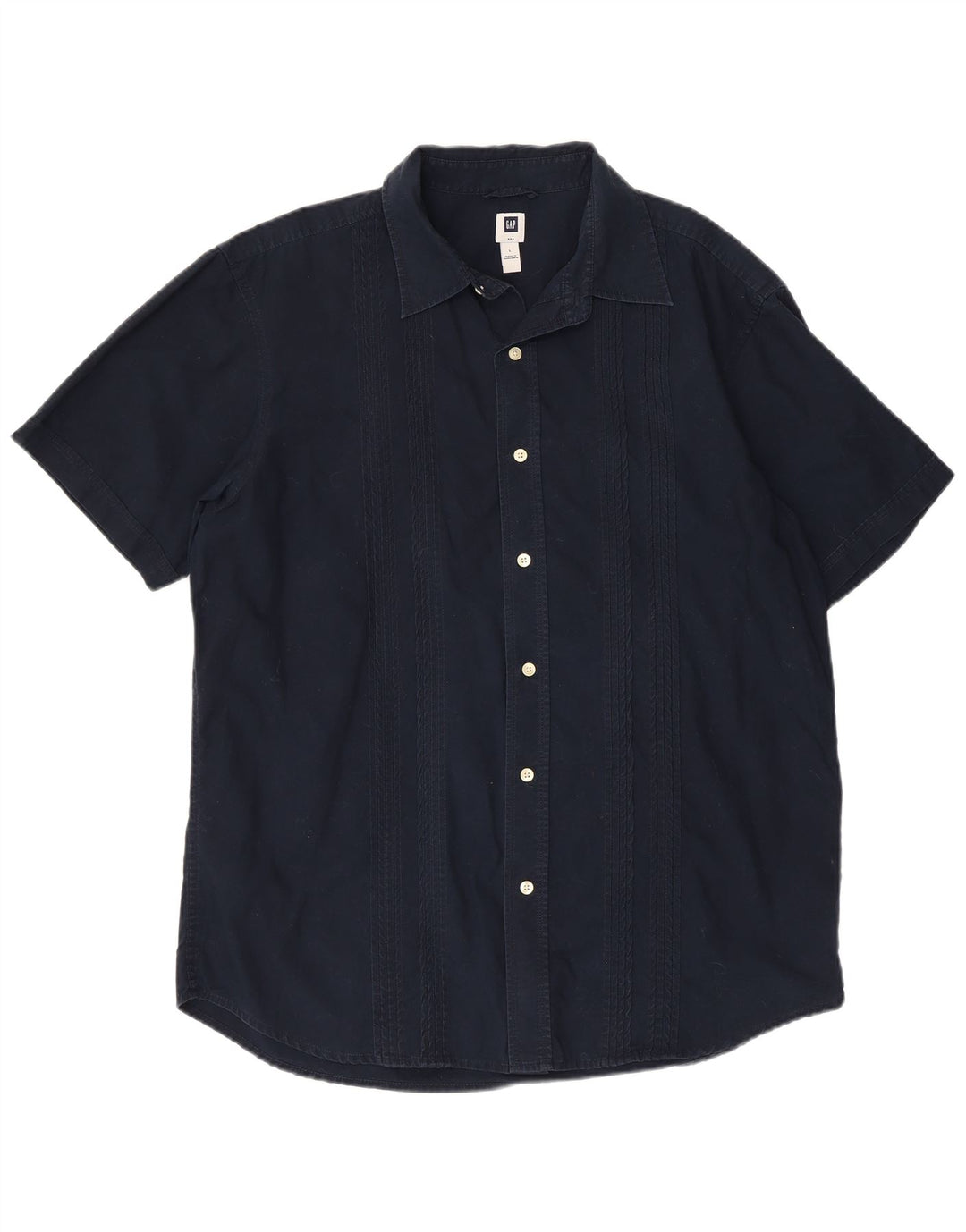 Camicia a maniche corte da uomo Gap Large in cotone blu navy