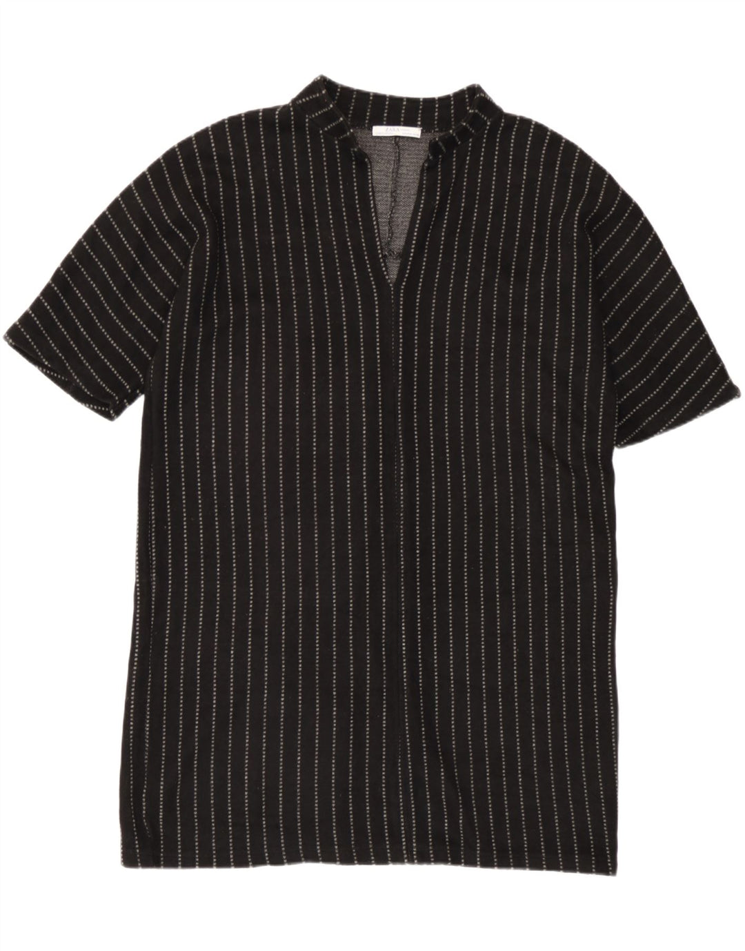 Abito a trapezio oversize da donna Zara UK 14 Acrilico a righe nere medie