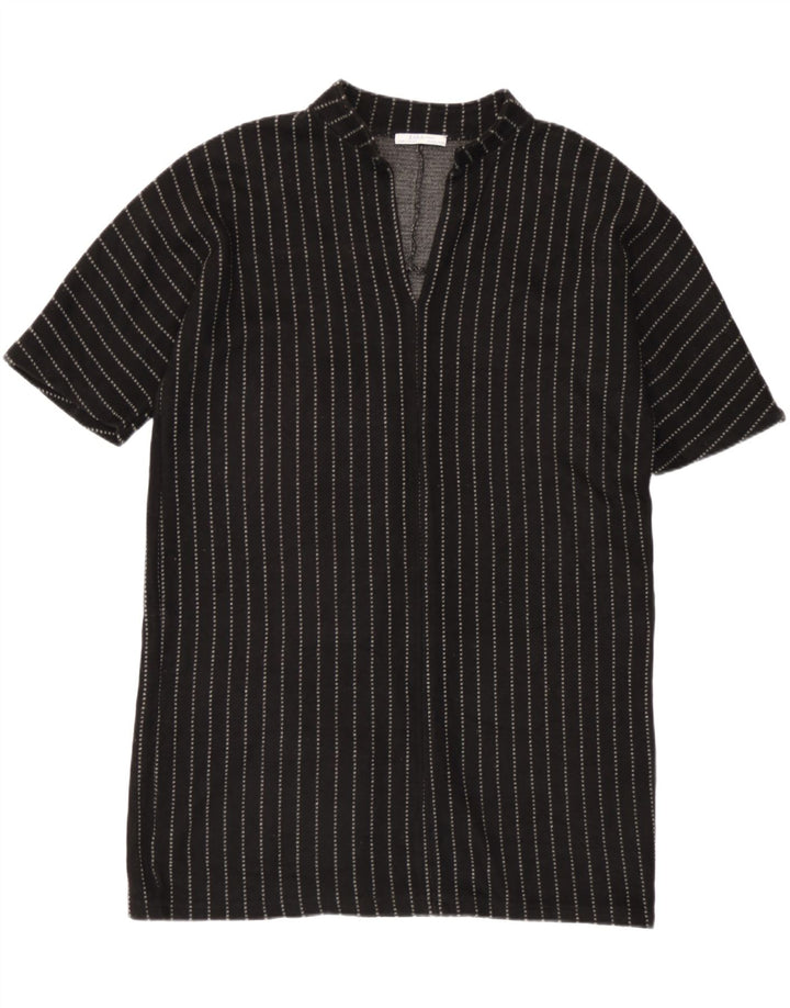 Abito a trapezio oversize da donna Zara UK 14 Acrilico a righe nere medie