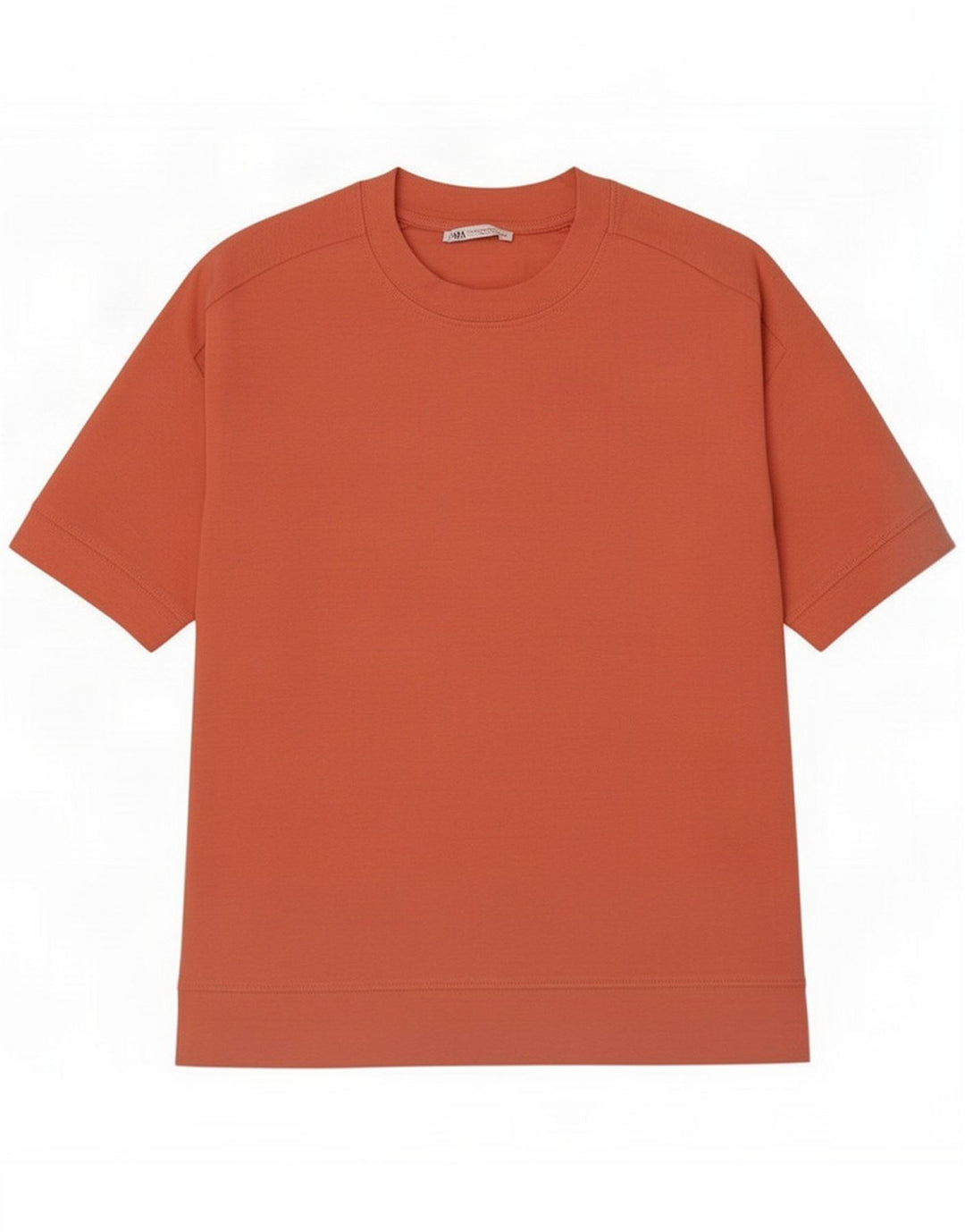 T-shirt Zara da uomo Top in cotone rosso medio