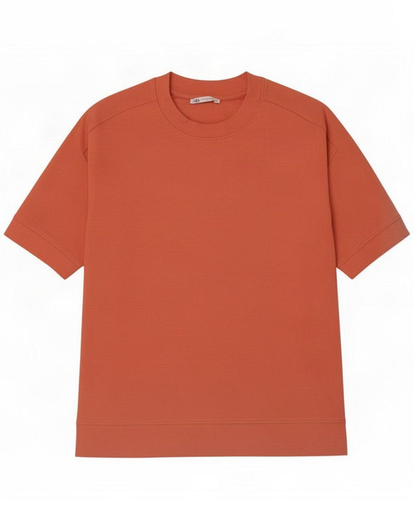 T-shirt Zara da uomo Top in cotone rosso medio