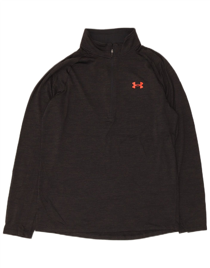 Maglia da ginnastica Under Armour da uomo con zip e collo, piccola, nera