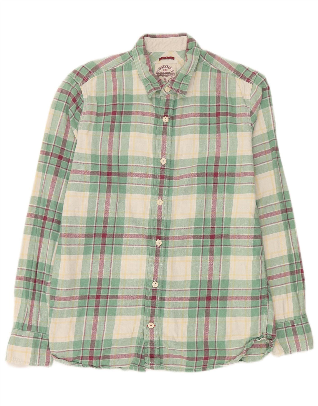 Camicia in flanella da uomo Fat Face piccola in cotone scozzese verde