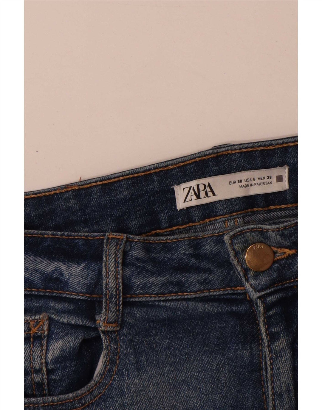 Jeans svasati da donna Zara EU 38 Small W28 L34 cotone blu