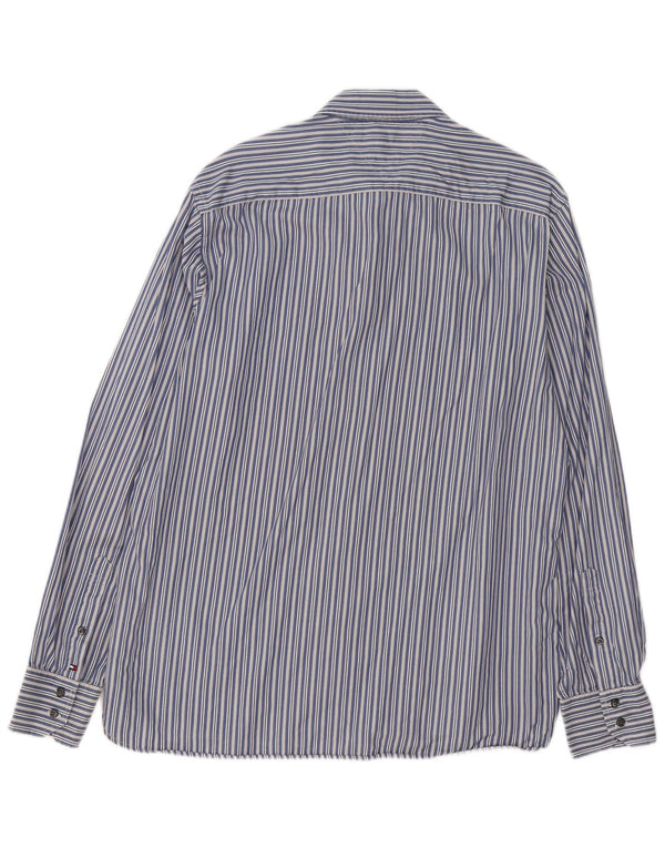 Camicia da uomo Tommy Hilfiger grande cotone a righe blu