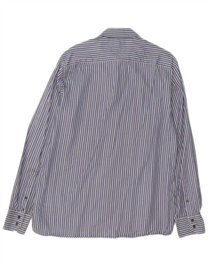 Camicia da uomo Tommy Hilfiger grande cotone a righe blu