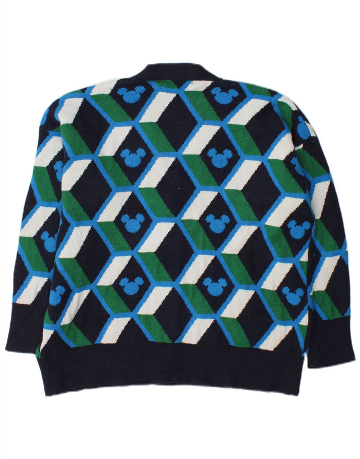 Maglione cardigan oversize da donna Zara UK 10 piccolo multicolore geometrico