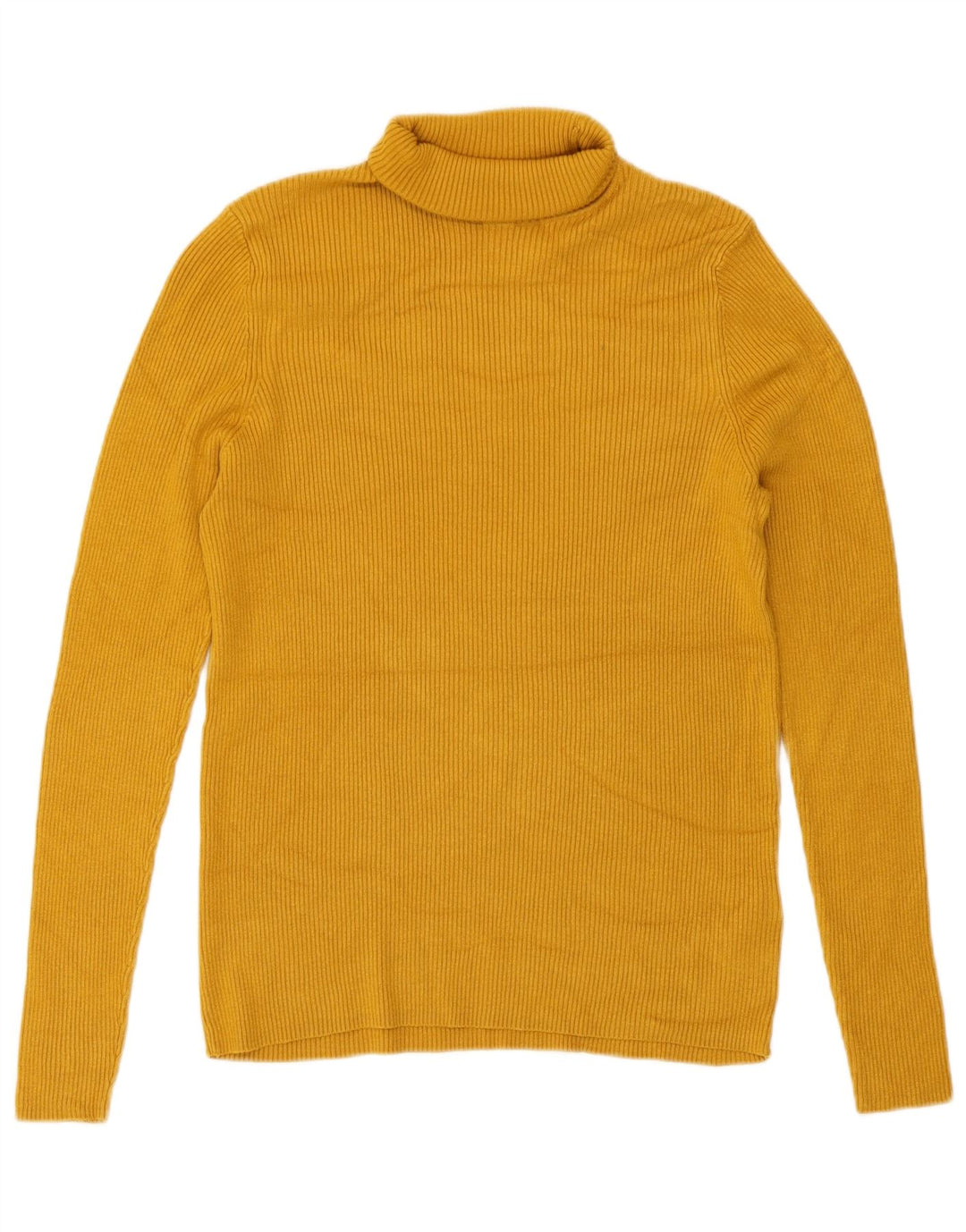 Maglione maglione a collo alto da donna Marks & Spencer UK 16 grande viscosa gialla