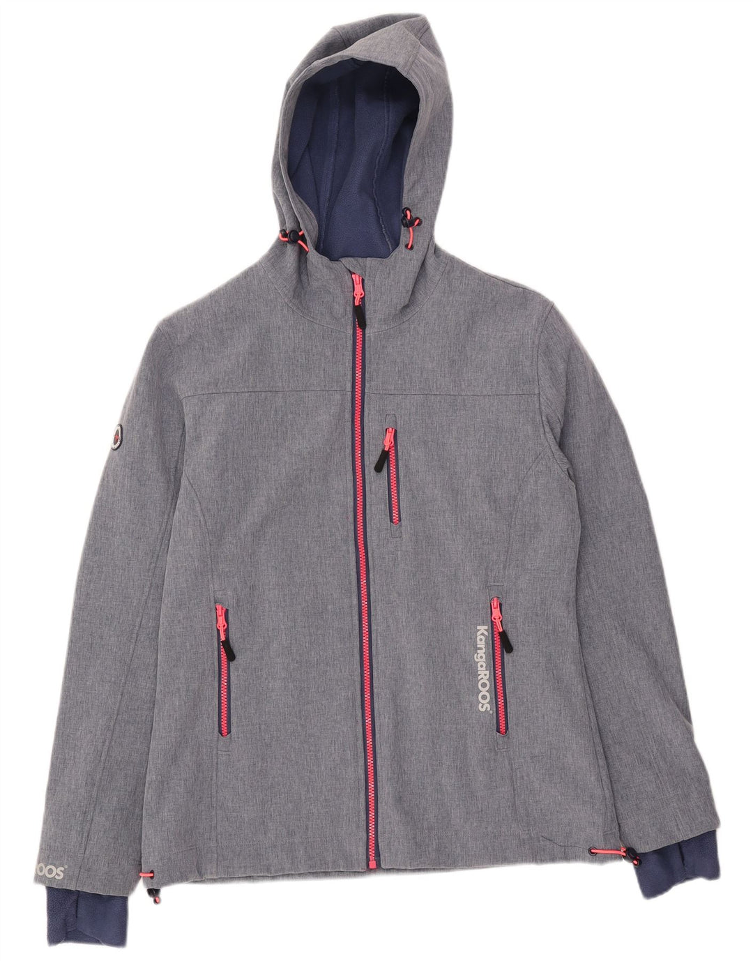 KANGAROOS Womens Hooded Windbreaker Jacket UK 14 Medium  Blue Polyester