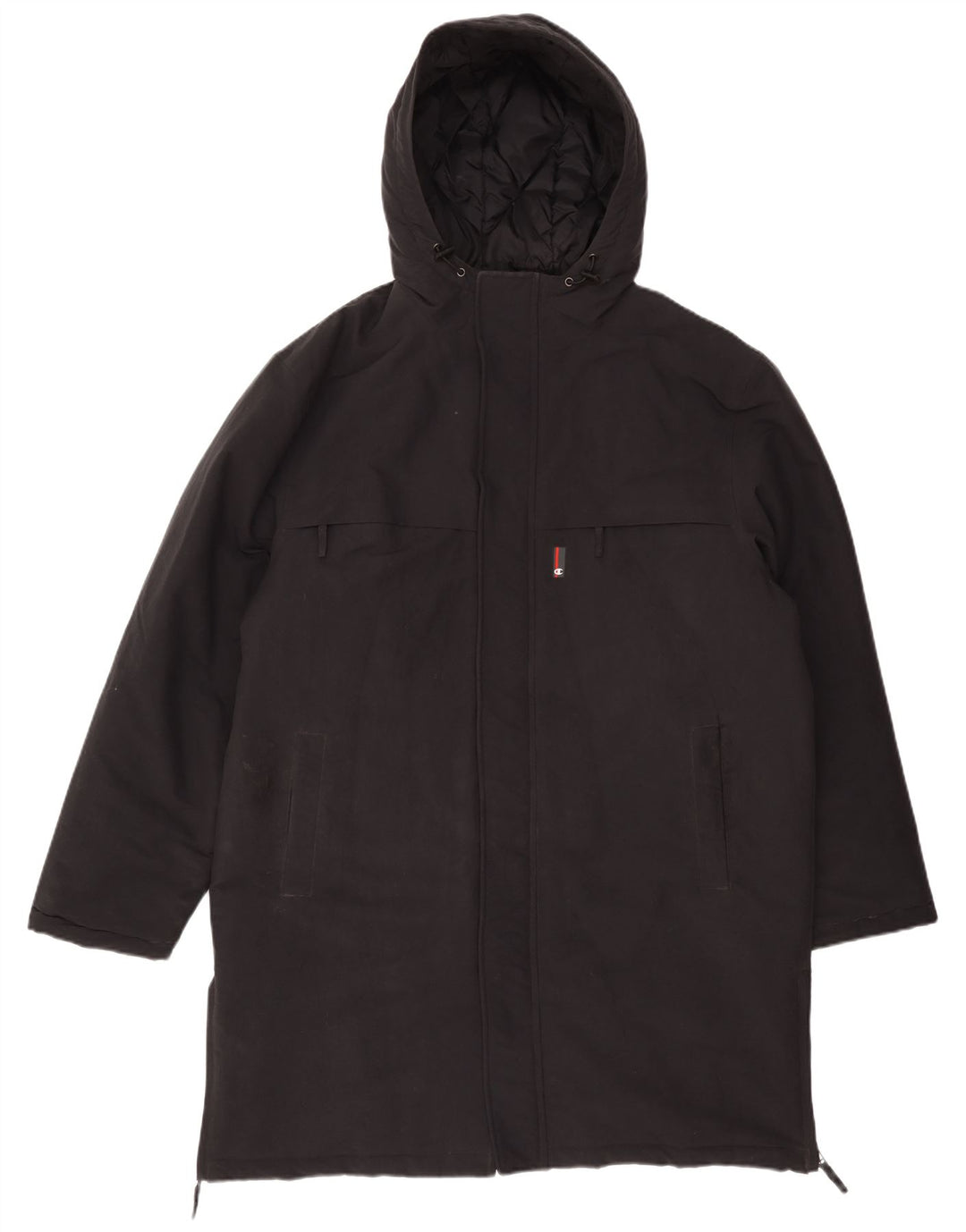Cappotto imbottito con cappuccio da uomo Champion UK 40 Large Nero in poliammide