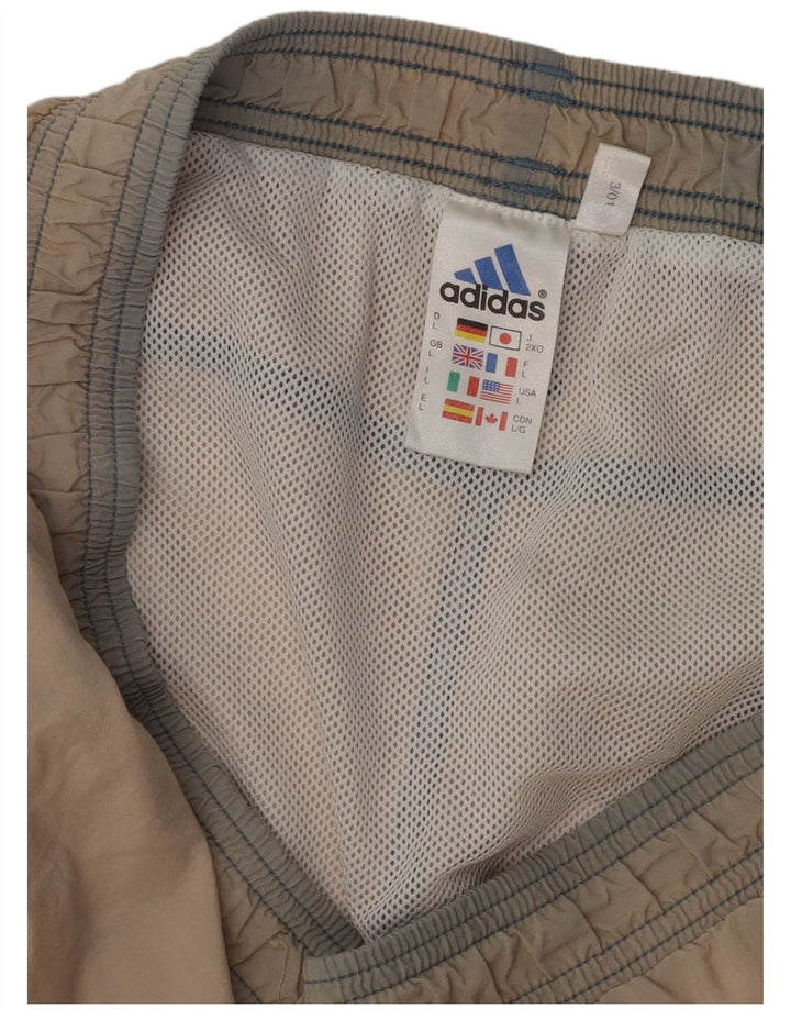 Pantaloncini sportivi grafici da uomo ADIDAS grandi in poliestere color block beige