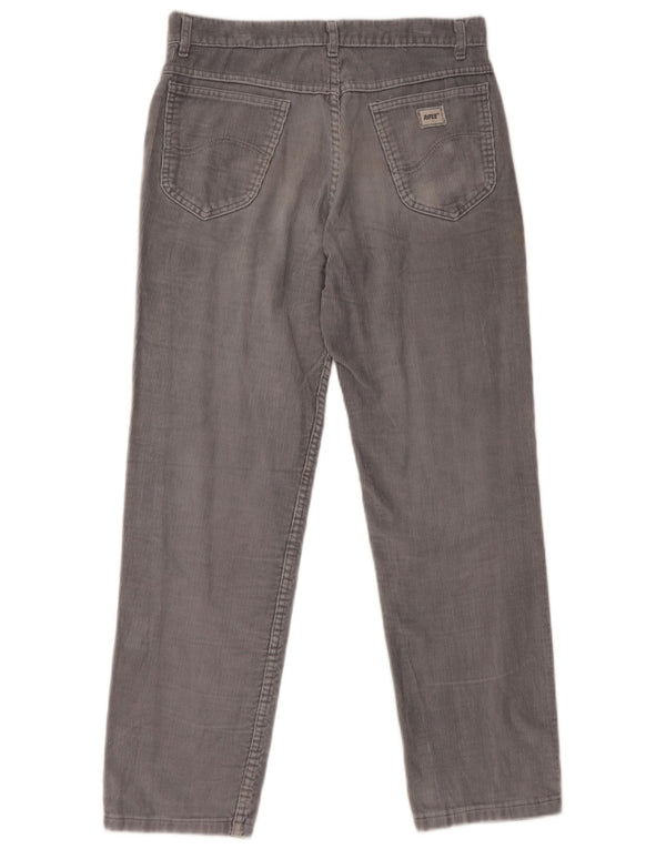 RIFLE Pantaloni dritti da uomo in velluto a coste W28 L28 in cotone blu