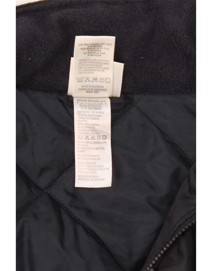 Giacca a vento con cappuccio da uomo Adidas UK 40/42 Medium Black Colourblock