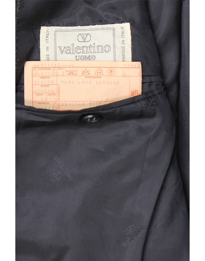 Giacca blazer da uomo a 2 bottoni Valentino IT 46 piccola a righe blu navy