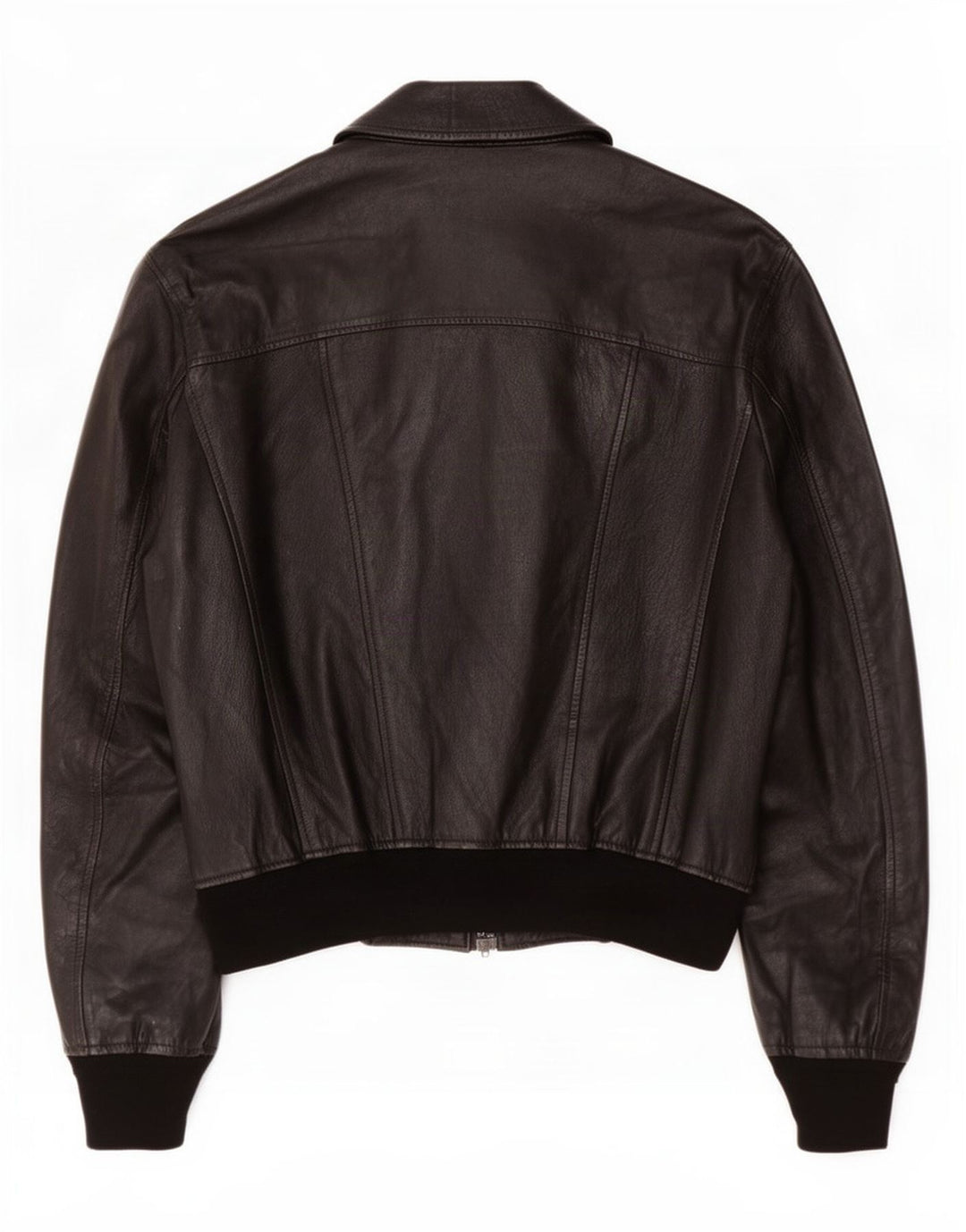 Giacca in pelle vintage da uomo UK 38 media nera