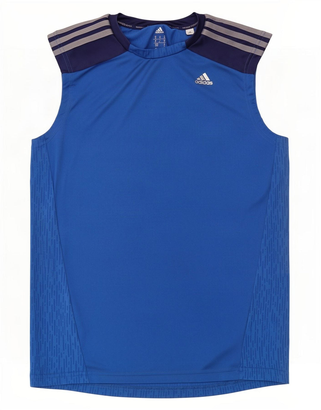 Canotta Adidas Climacool da uomo in poliestere color block blu medio
