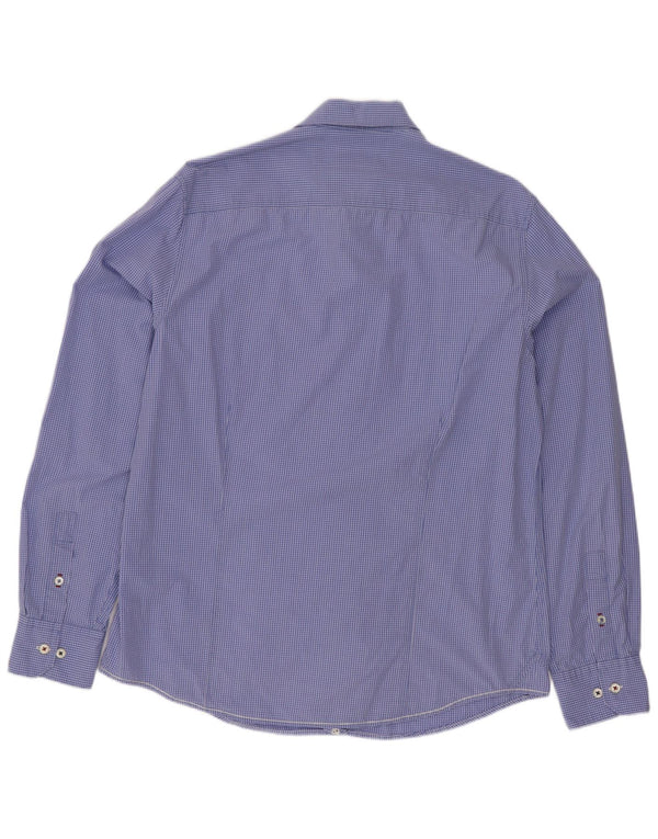 Camicia grafica geografica da uomo Napapijri XL in cotone a quadretti blu