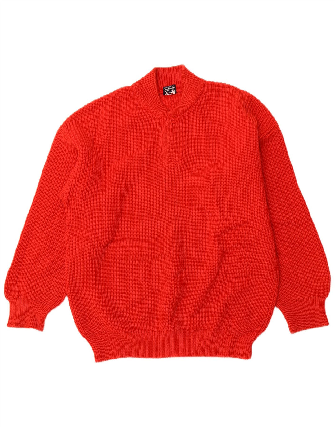 PANCARI Maglione da uomo con collo abbottonato IT 48 Rosso medio in lana vergine